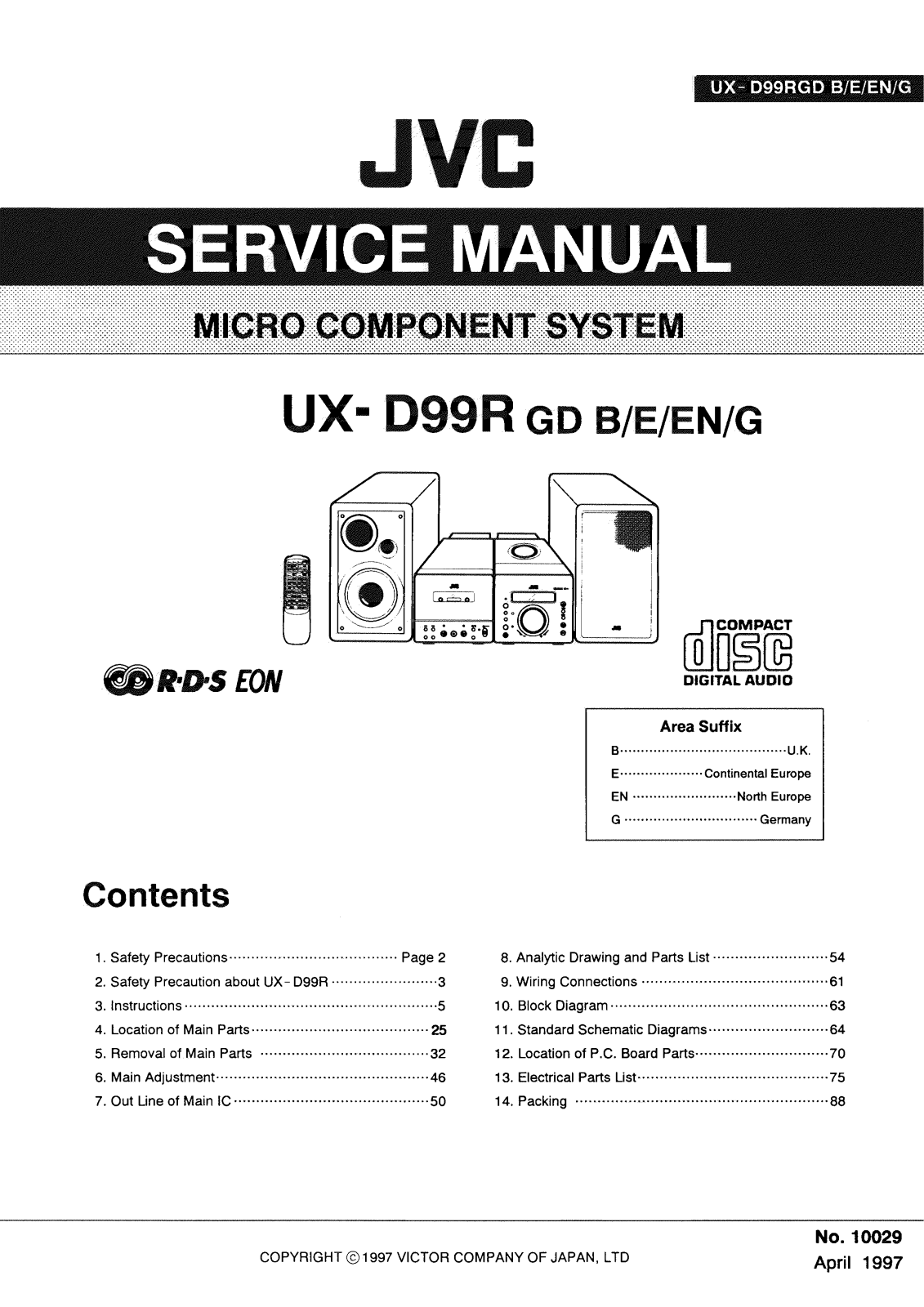 JVC UX-D99RGDB, UX-D99RGDE, UX-D99RGDEN, UX-D99RGDG Service Manual