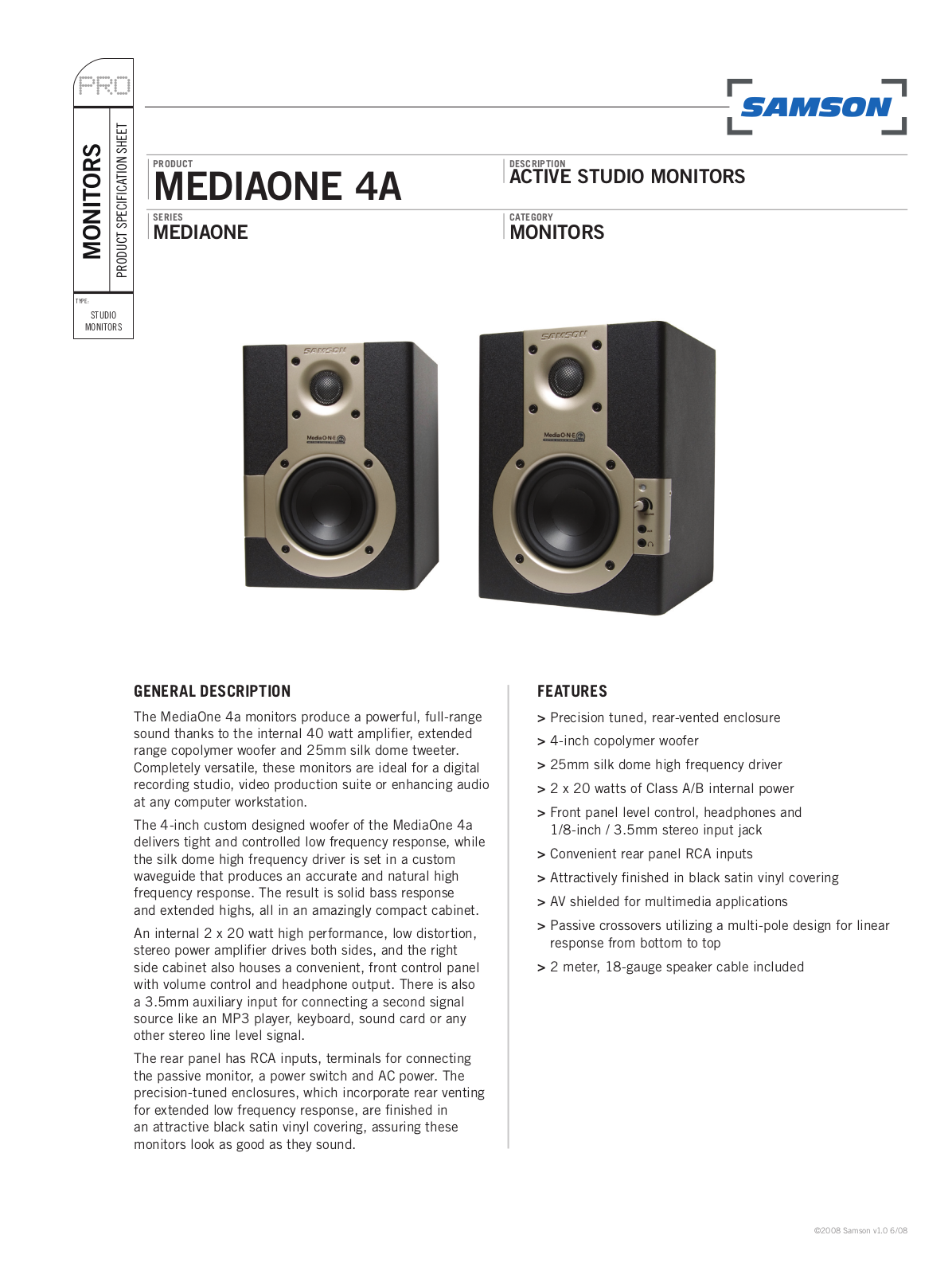 SAMSON Mediaone 4a User Manual