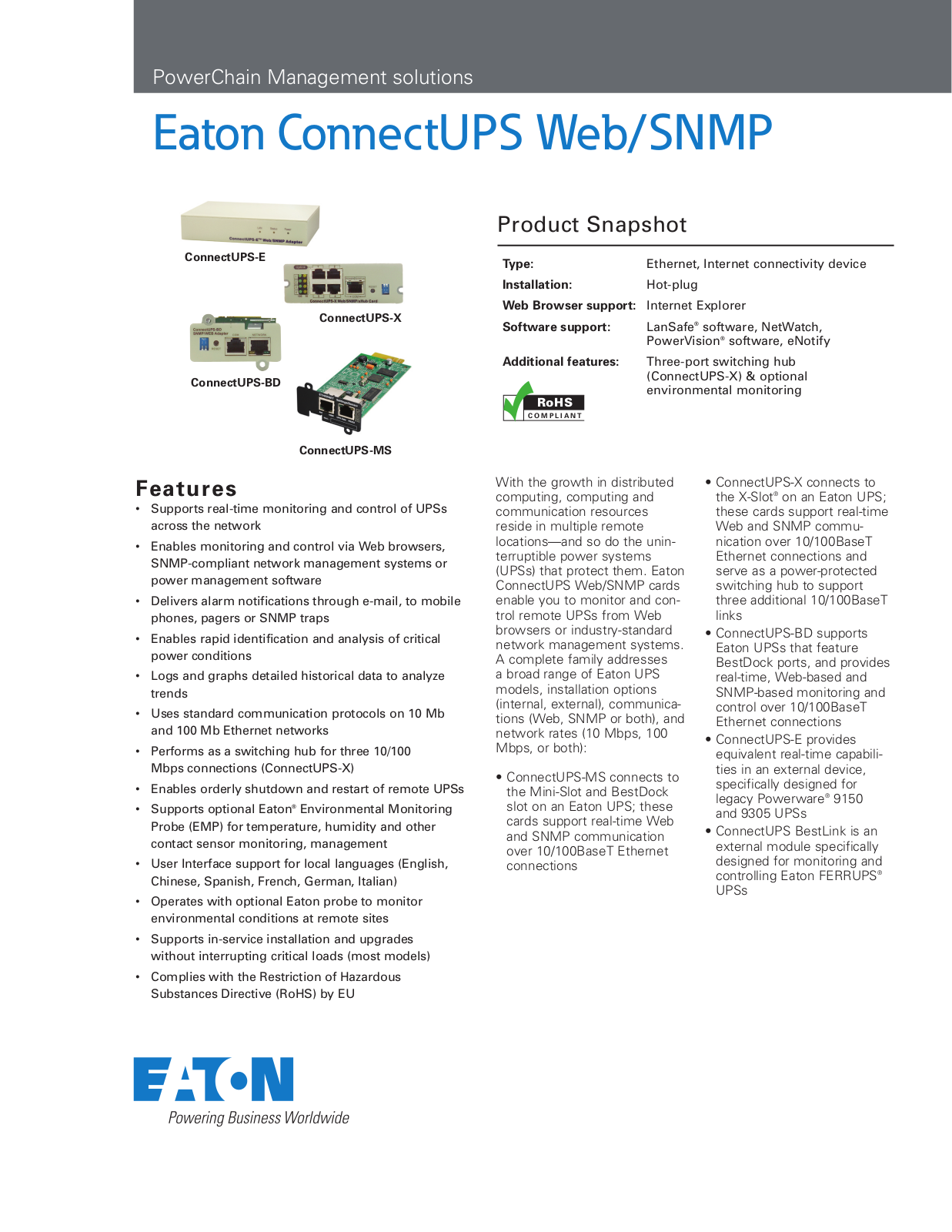 Eaton 116750221-001 Product Data Sheet