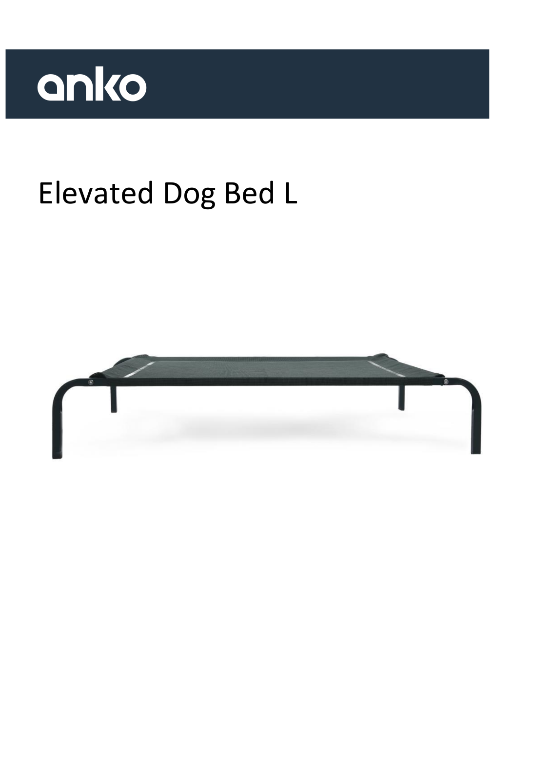 Anko Elevated Dog Bed L User manual