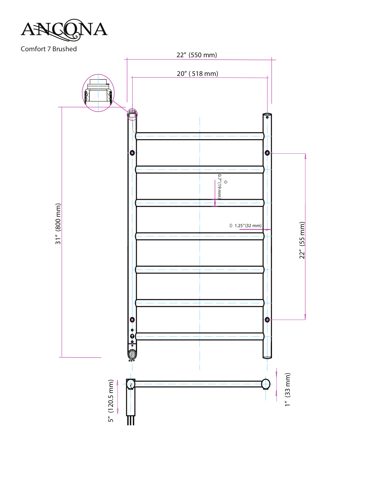 Ancona ACDA1075 Dimensions - ManualMachine.com