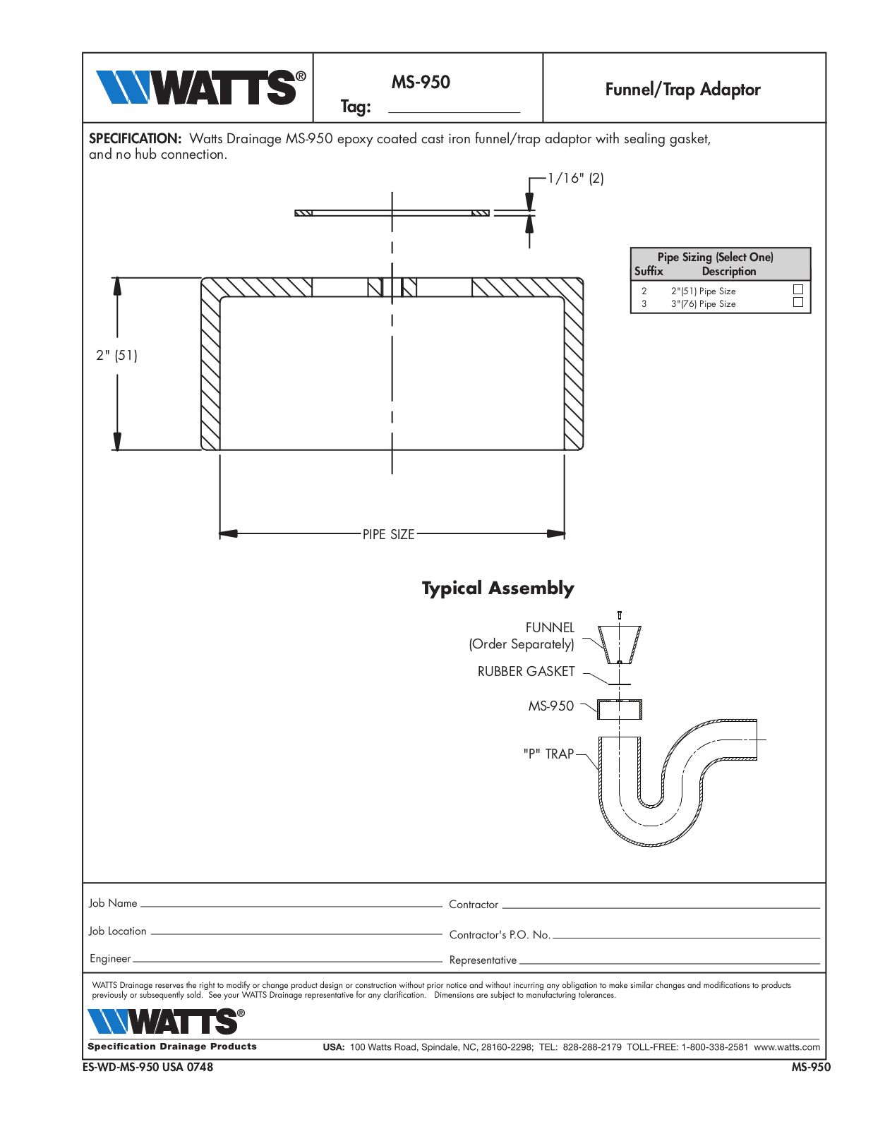 Watts MS-950 User Manual