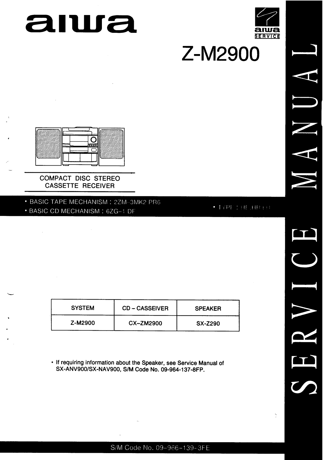 Aiwa ZM-2900 Service manual