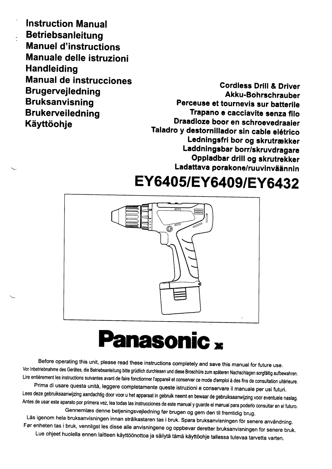 Panasonic EY6432, EY6405, EY6409 User Manual