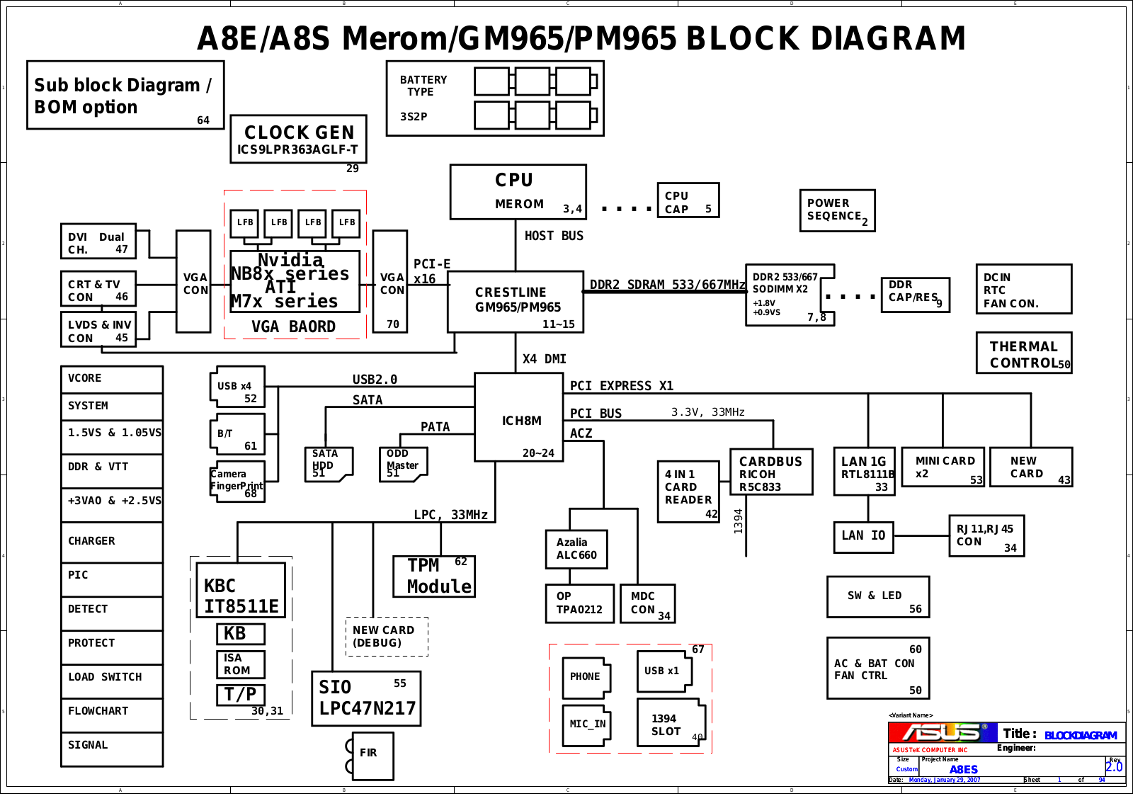 ASUS A8E, A8S Schematics