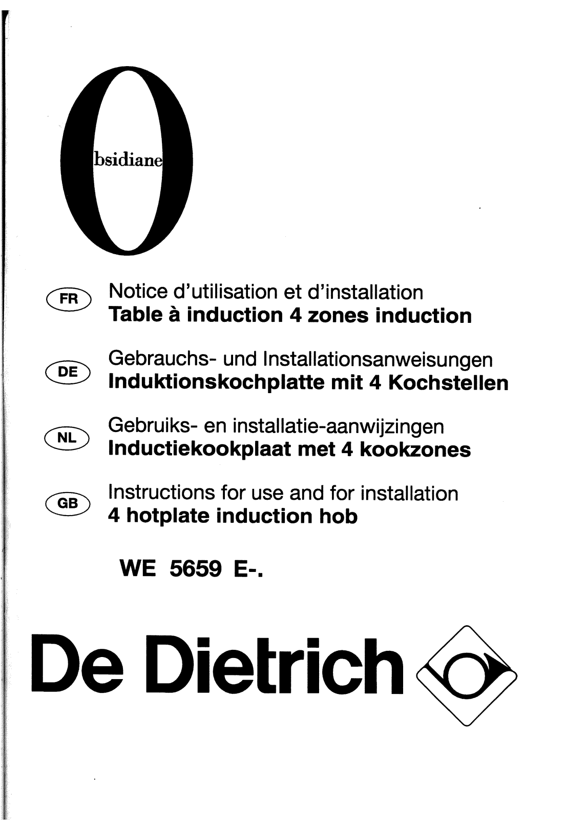 De dietrich WE5659E1 User Manual