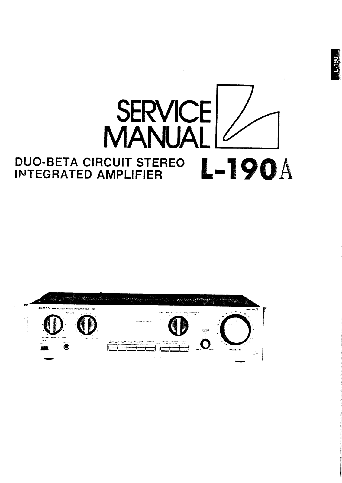 Luxman L-190-A Service manual