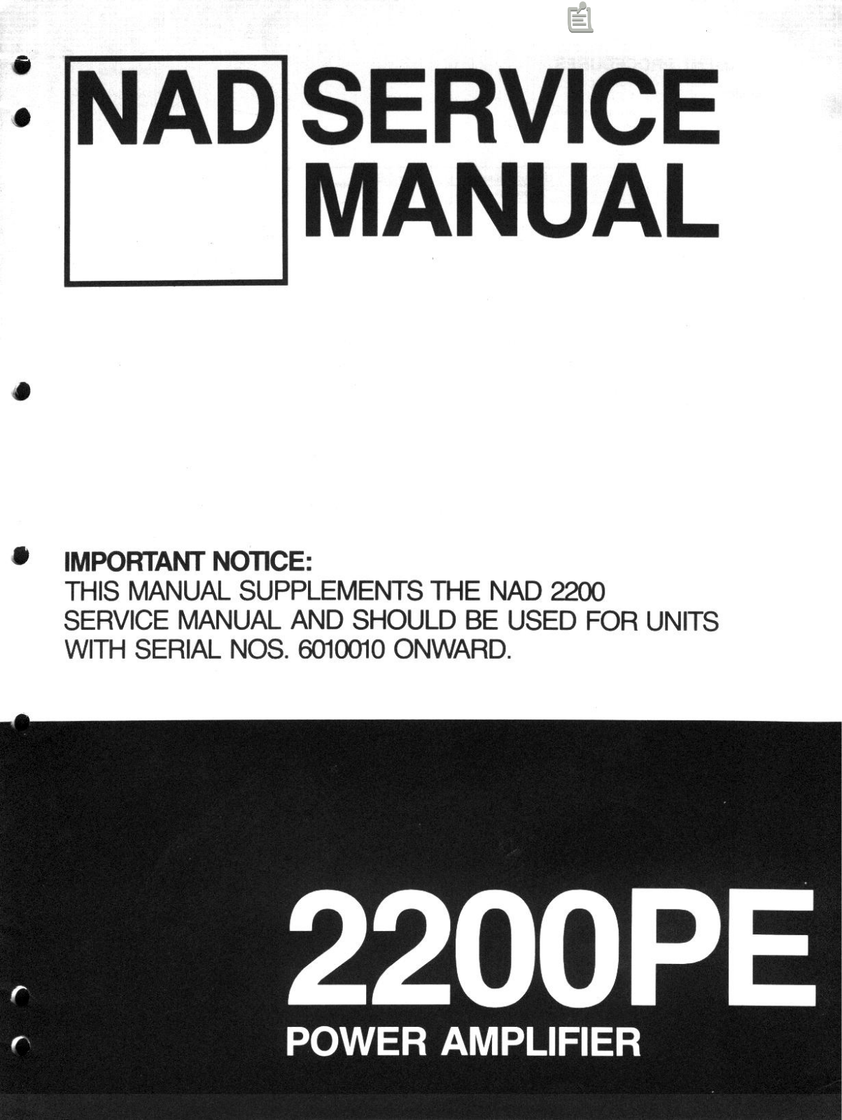 NAD 2200-PE Service manual