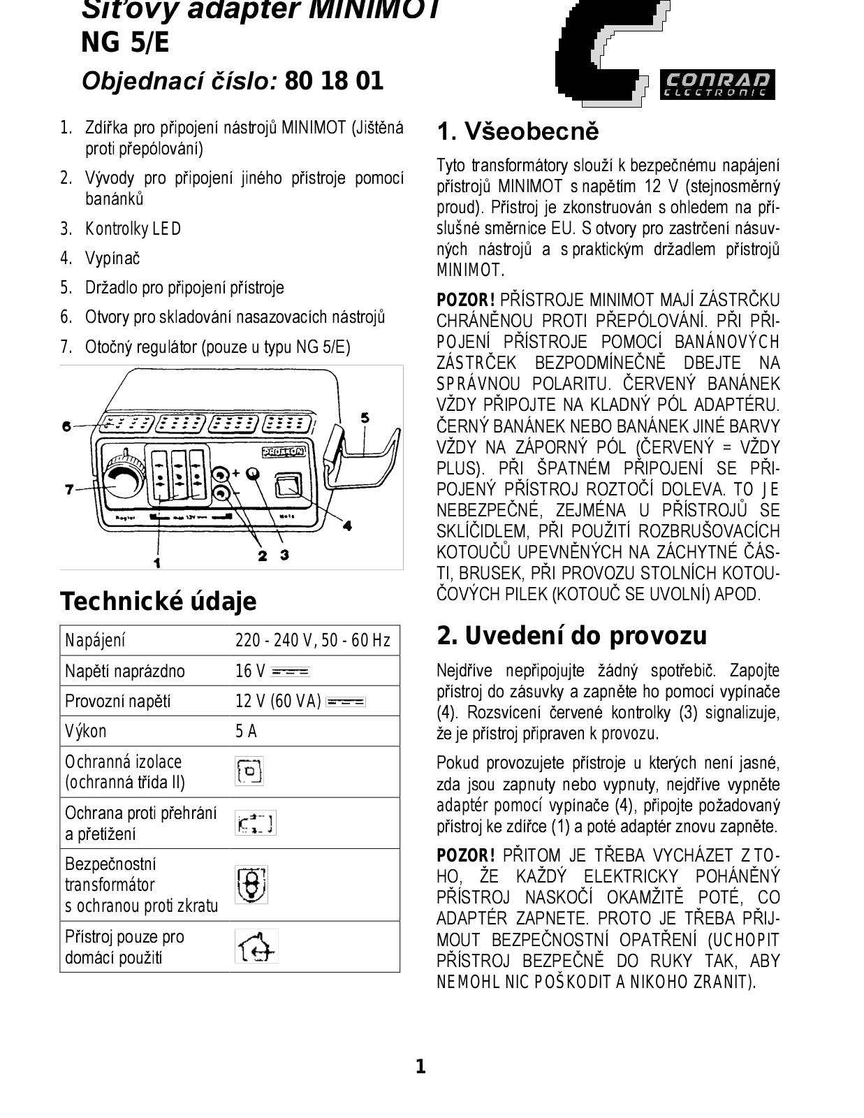 Proxxon NG5, NG5E User guide