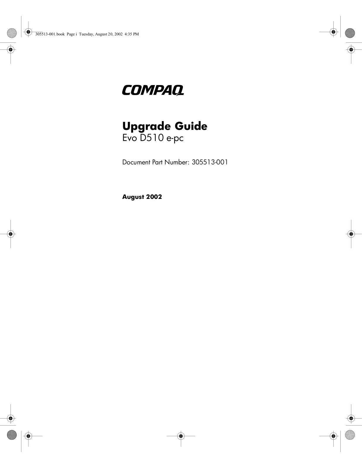 HP COMPAQ EVO D510 User Manual