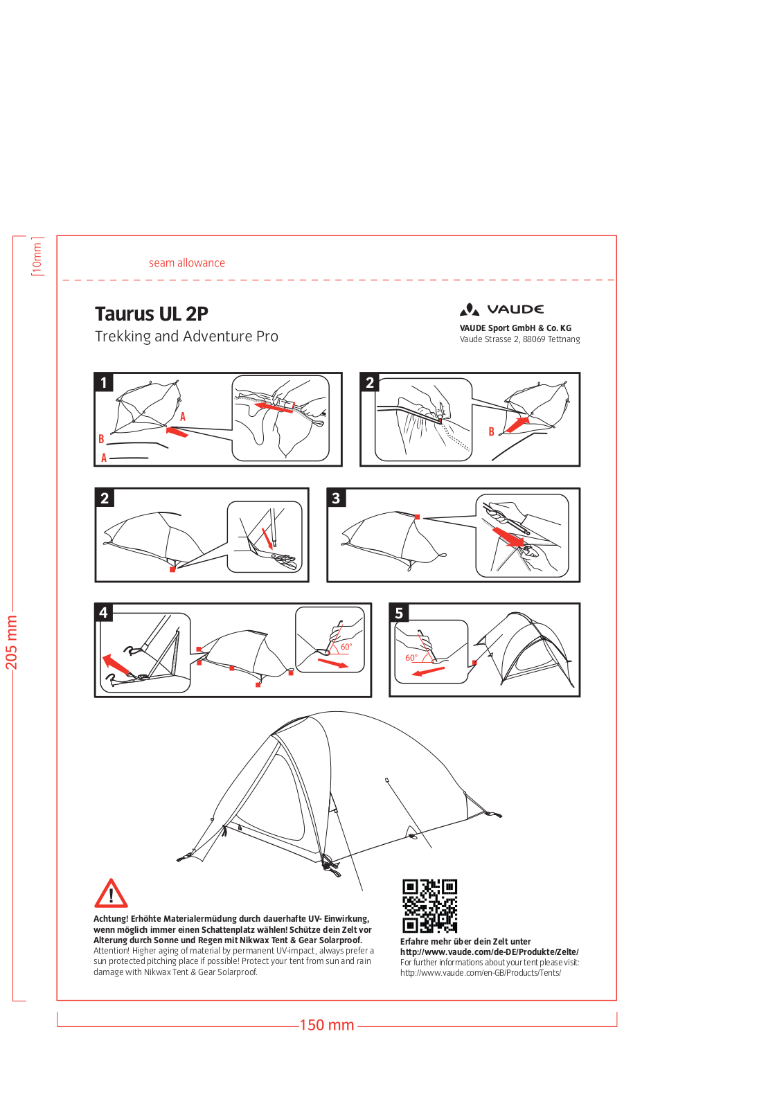 Vaude Taurus UL 2P User guide - ManualMachine.com