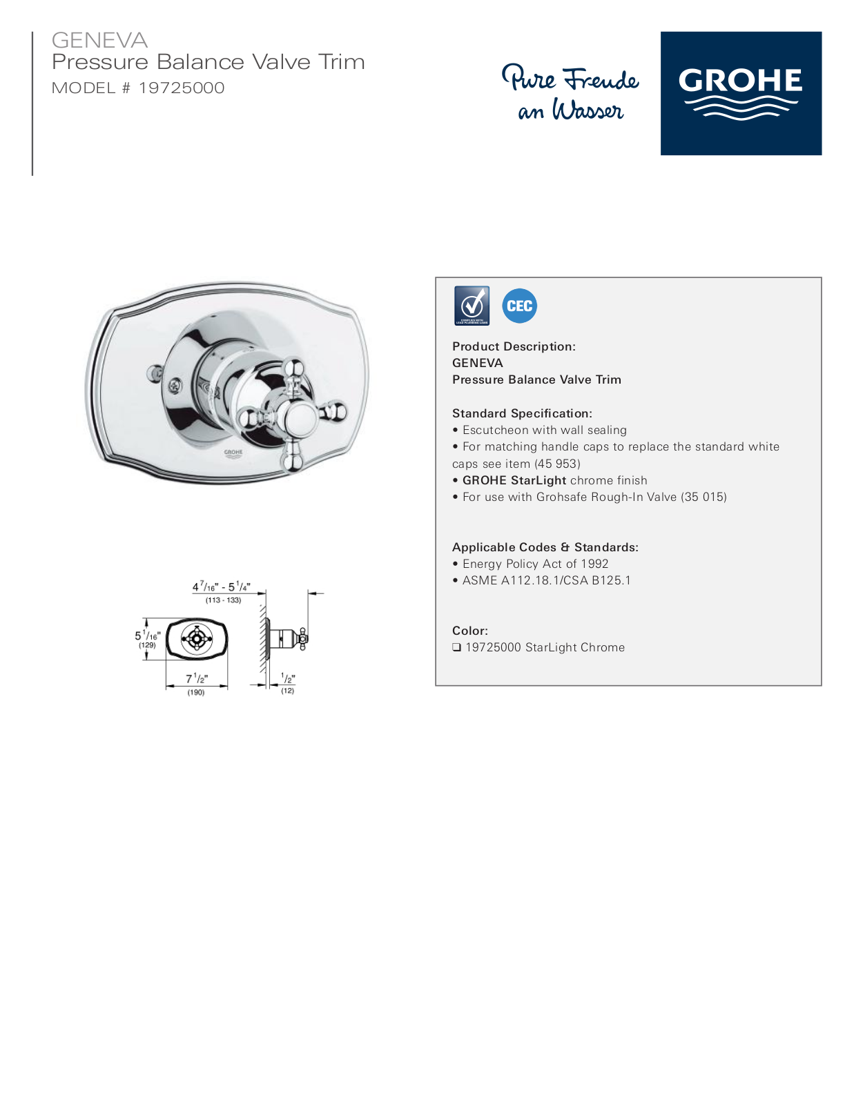 GROHE W004510690 Specifications - ManualMachine.com
