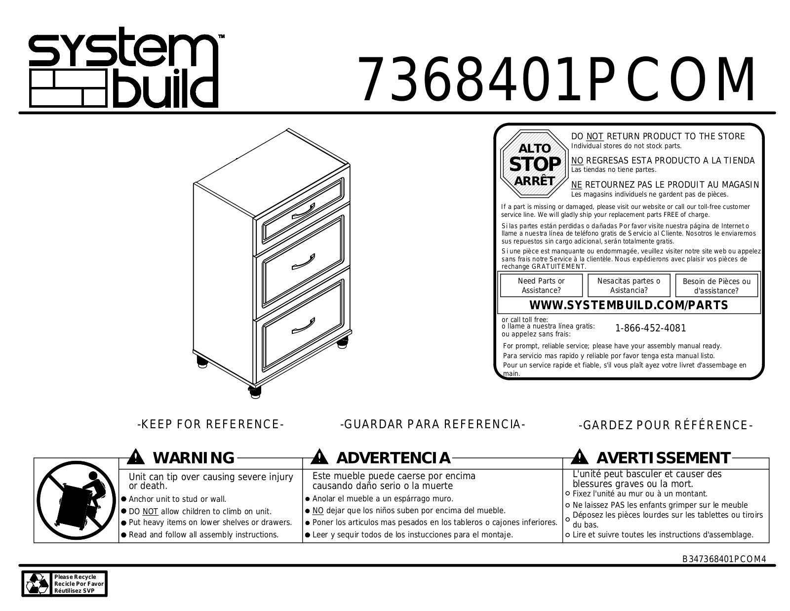 System Build 7368401PCOM User Manual