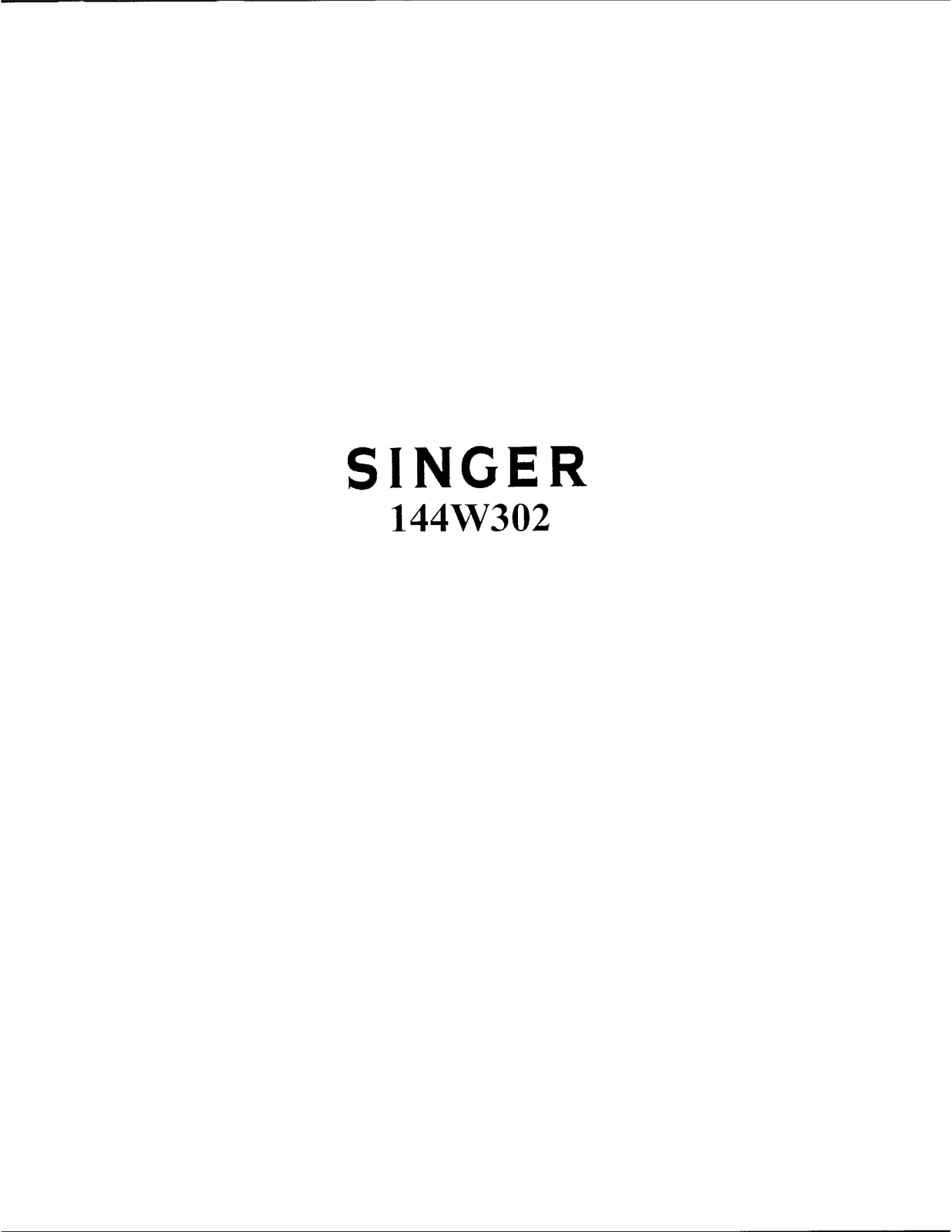 SINGER 144W302 Parts List