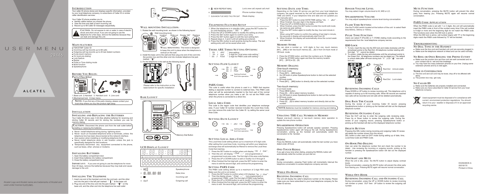 Alcatel 29446 CE User Manual