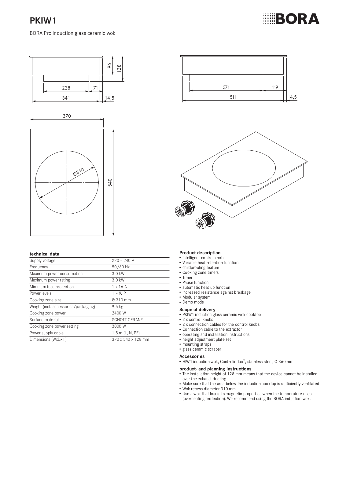 Bora PKIW1 Datasheet - ManualMachine.com