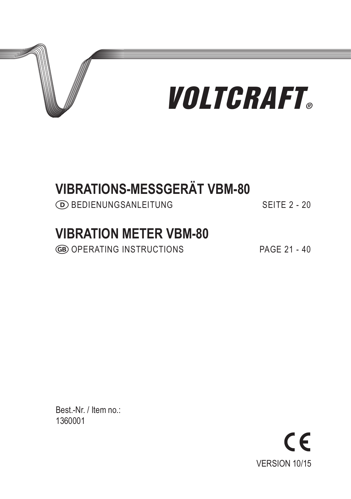 VOLTCRAFT VBM-80 Operation Manual