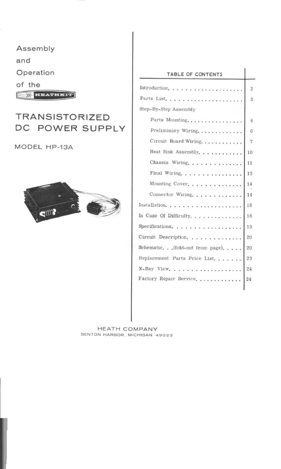 Heathkit HP-13A User Manual