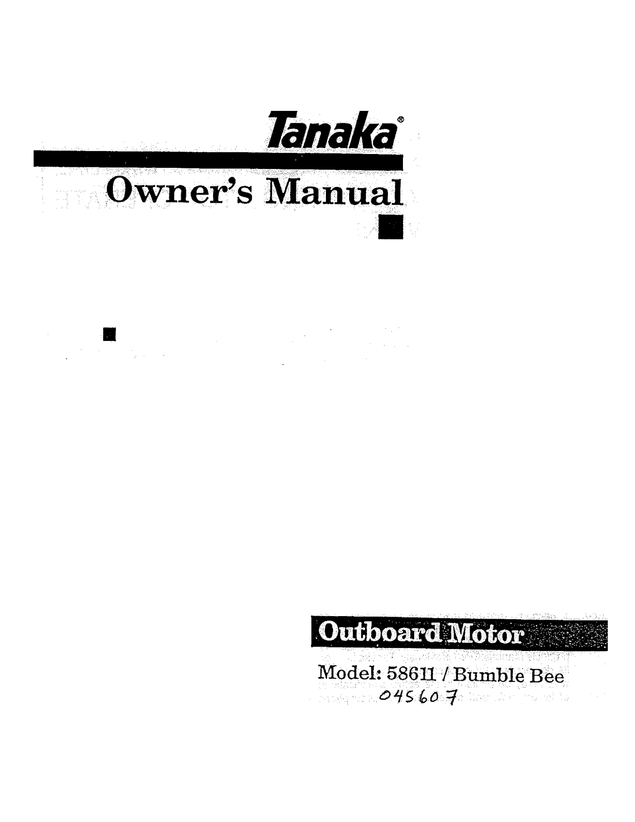 Tanaka 945606 Owner’s Manual