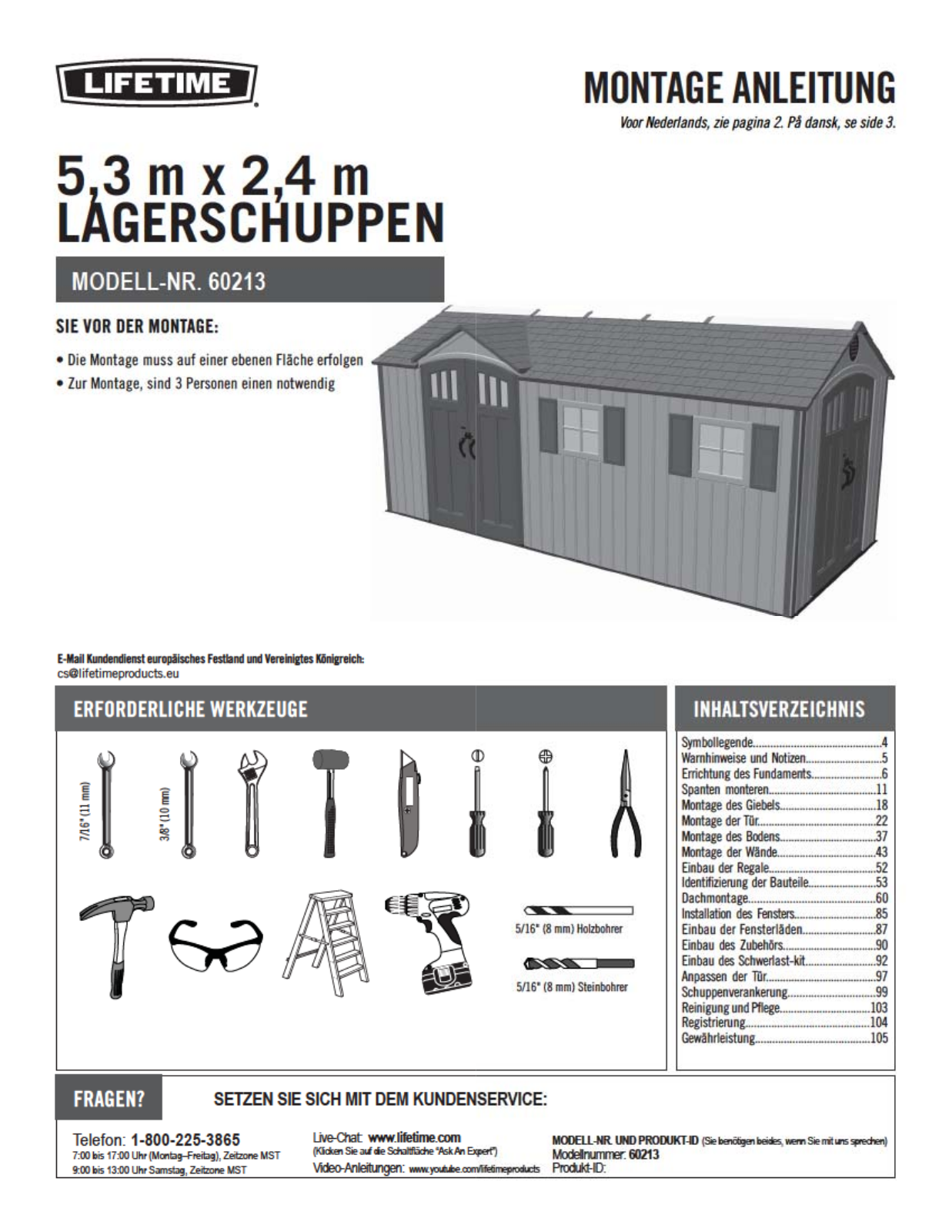 Lifetime Chateau Assembly instructions