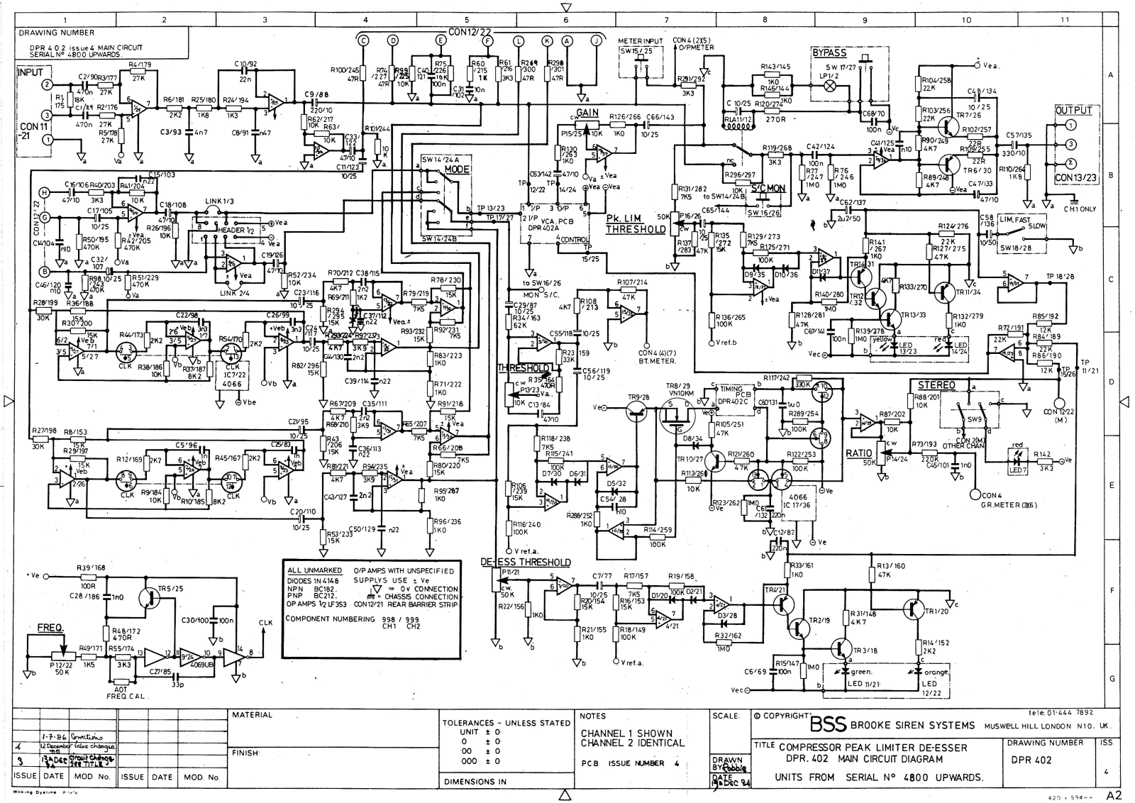 BSS 402A-4, 402a, 402, DPR-402, DPR-402A-4 Schematic