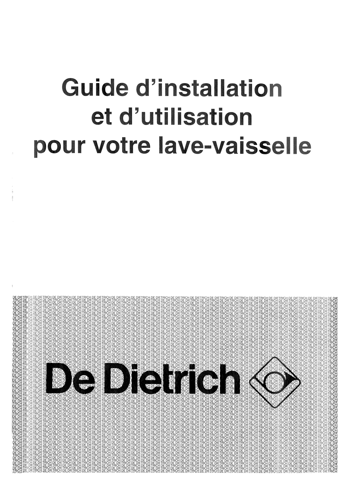 De dietrich VN8929E1, VW8929E1 Installation Manual