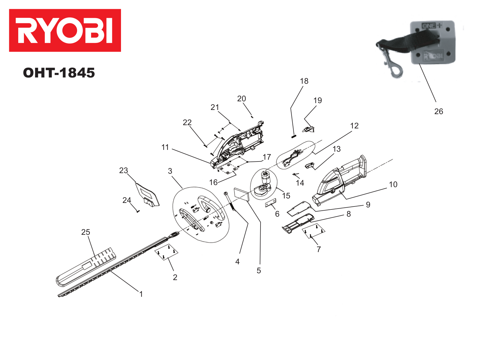 Ryobi OHT-1845 SCHEMA