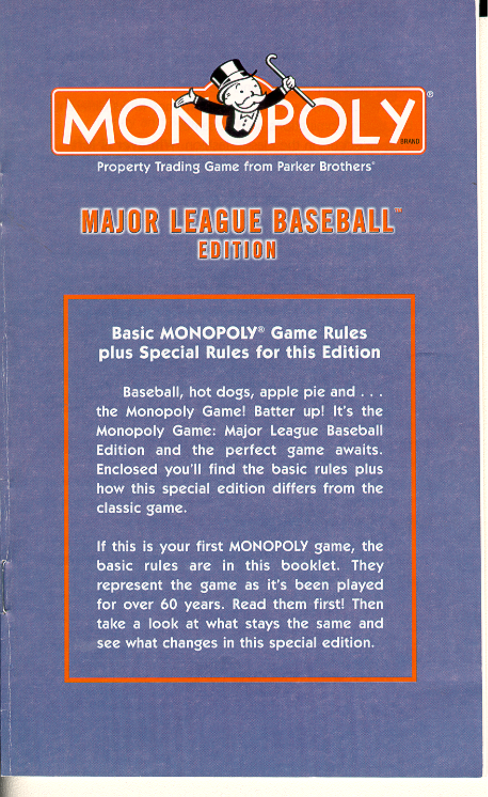 HASBRO Monopoly-Major League Baseball User Manual