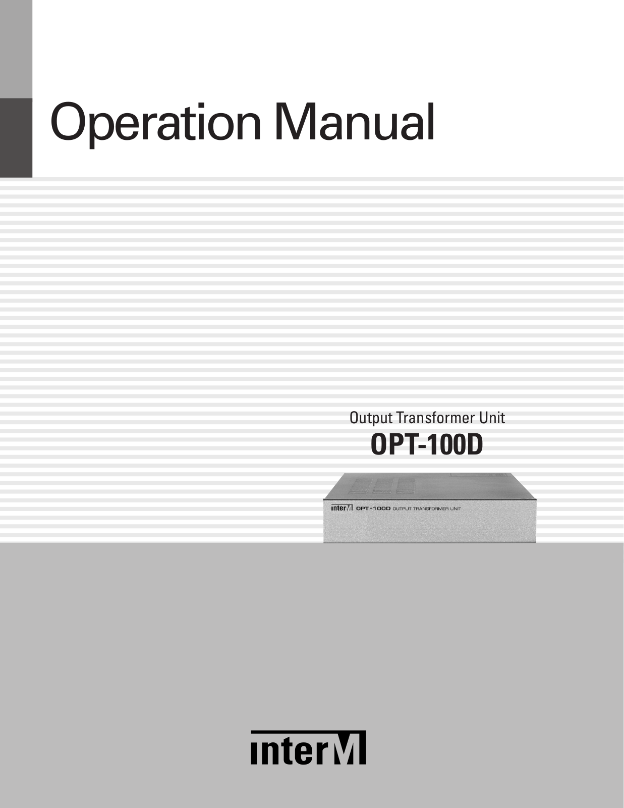 Inter-M OPT-100D User Manual