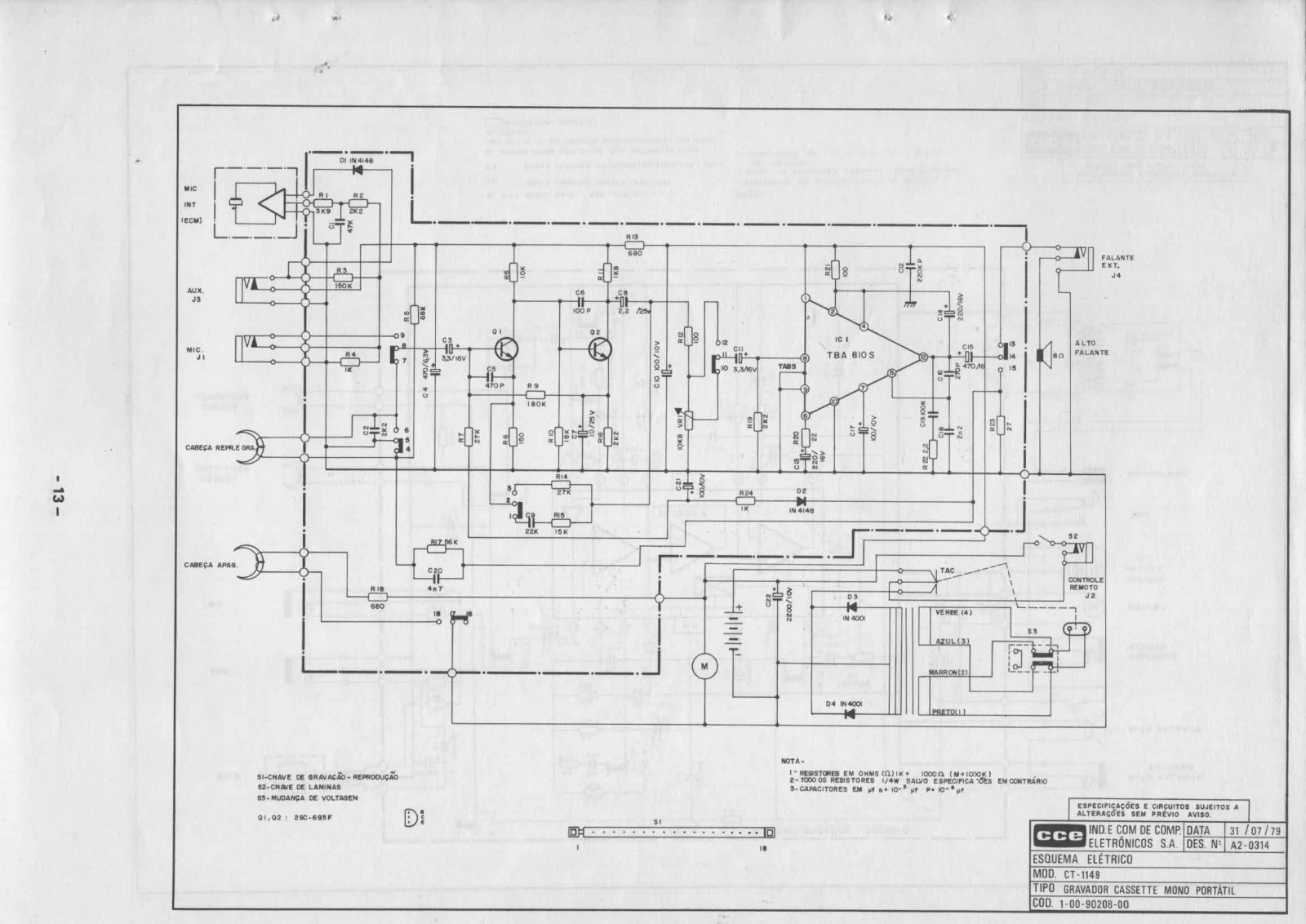 CCE CT-1149 Schematic