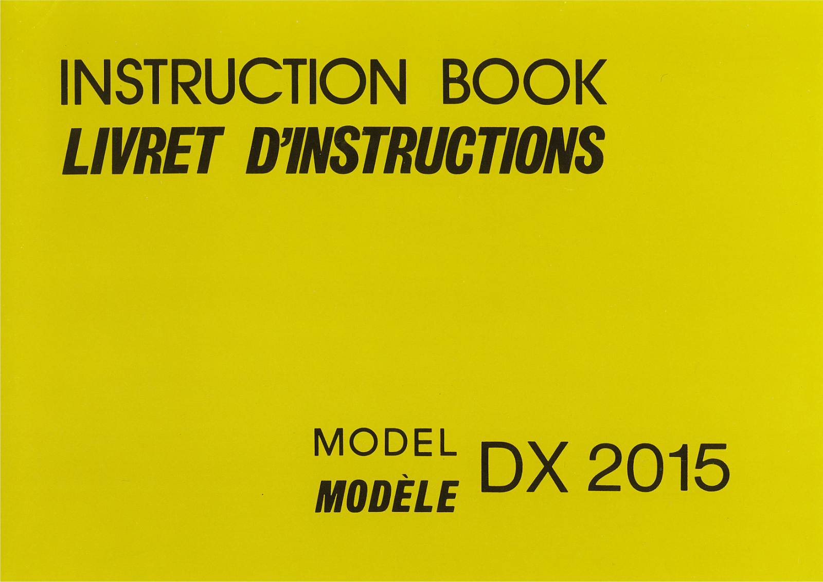 Janome DX2015 Instruction Manual