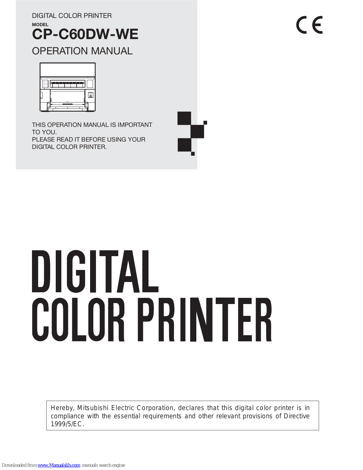 Mitsubishi Electric CP-C60DW-WE Operation Manual