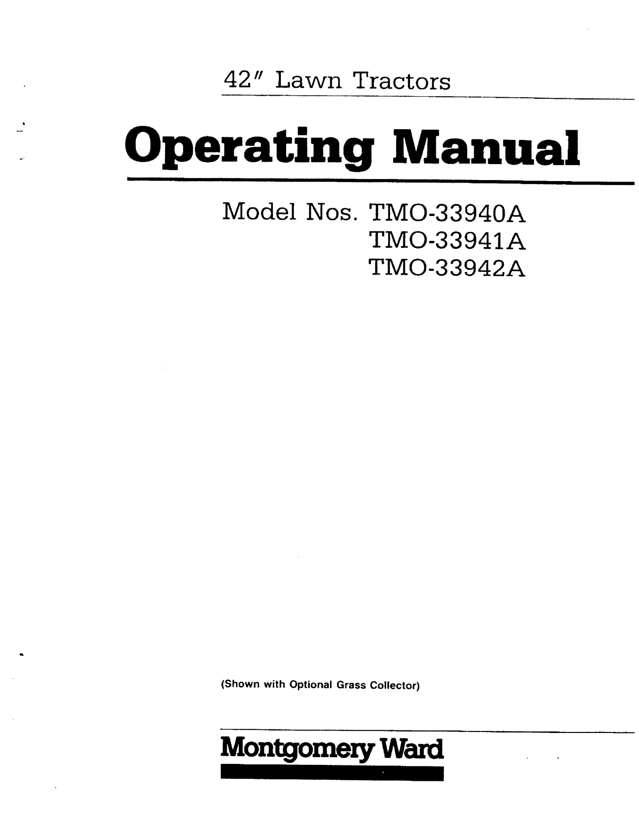 Montgomery Ward TMO-33941A, TMO-33942A, TMO-33940A User Manual