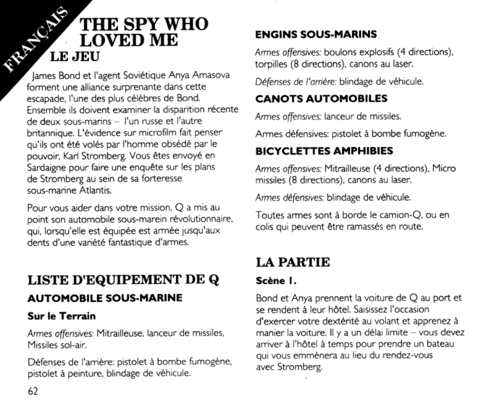 GAMES PC JAMES BOND-THE SPY WHO LOVED ME User Manual