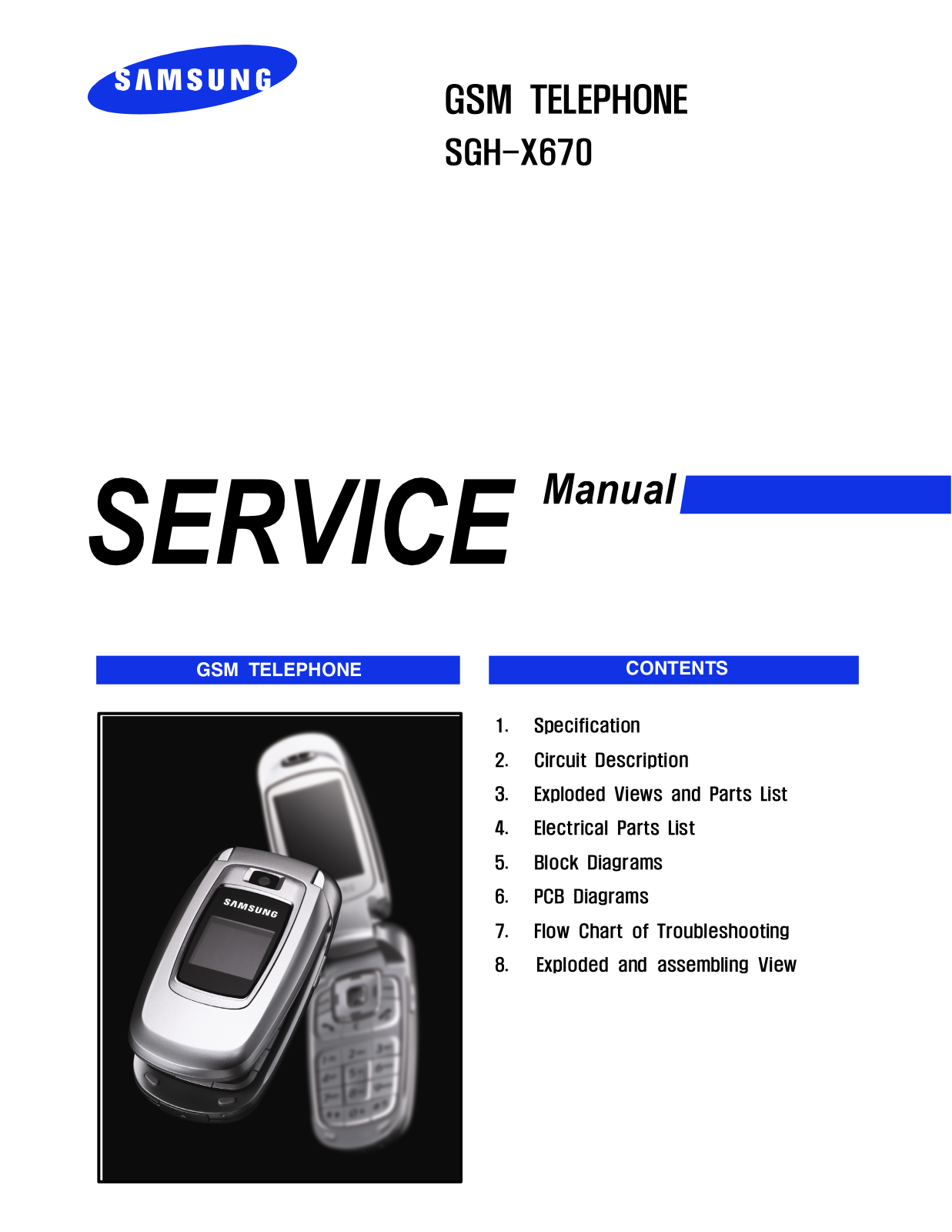 Samsung SGH-X670 Schematics Cover