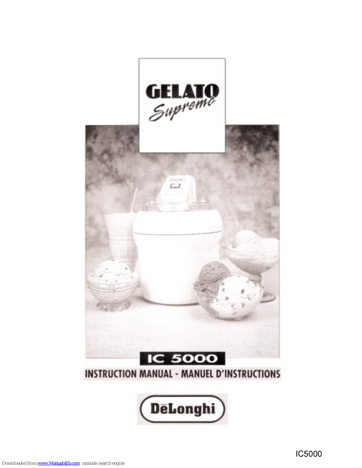 DeLonghi GELATO Supremo IC 5000 Instruction Manual