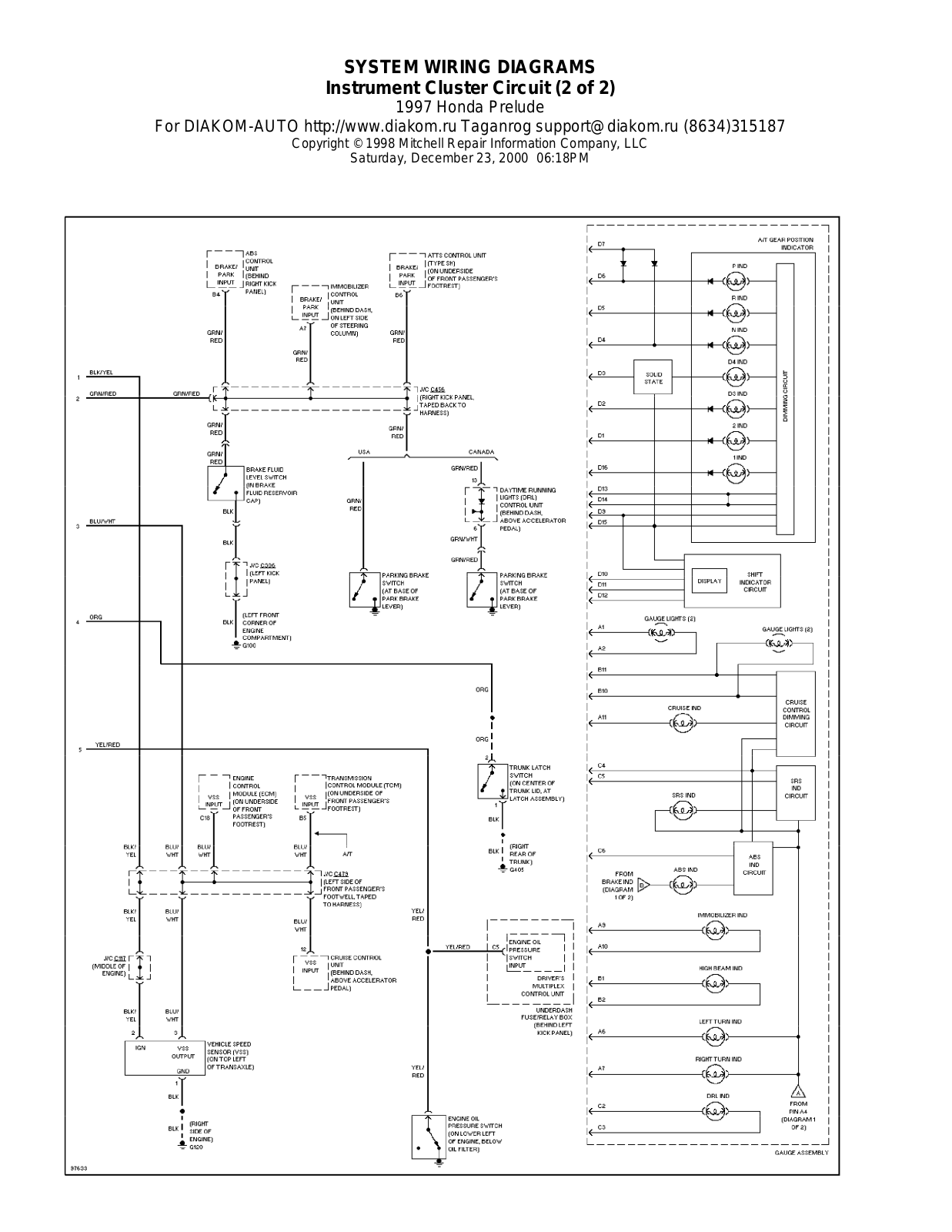 Honda Prelude 1997-1999 Wire Diagrams  17490