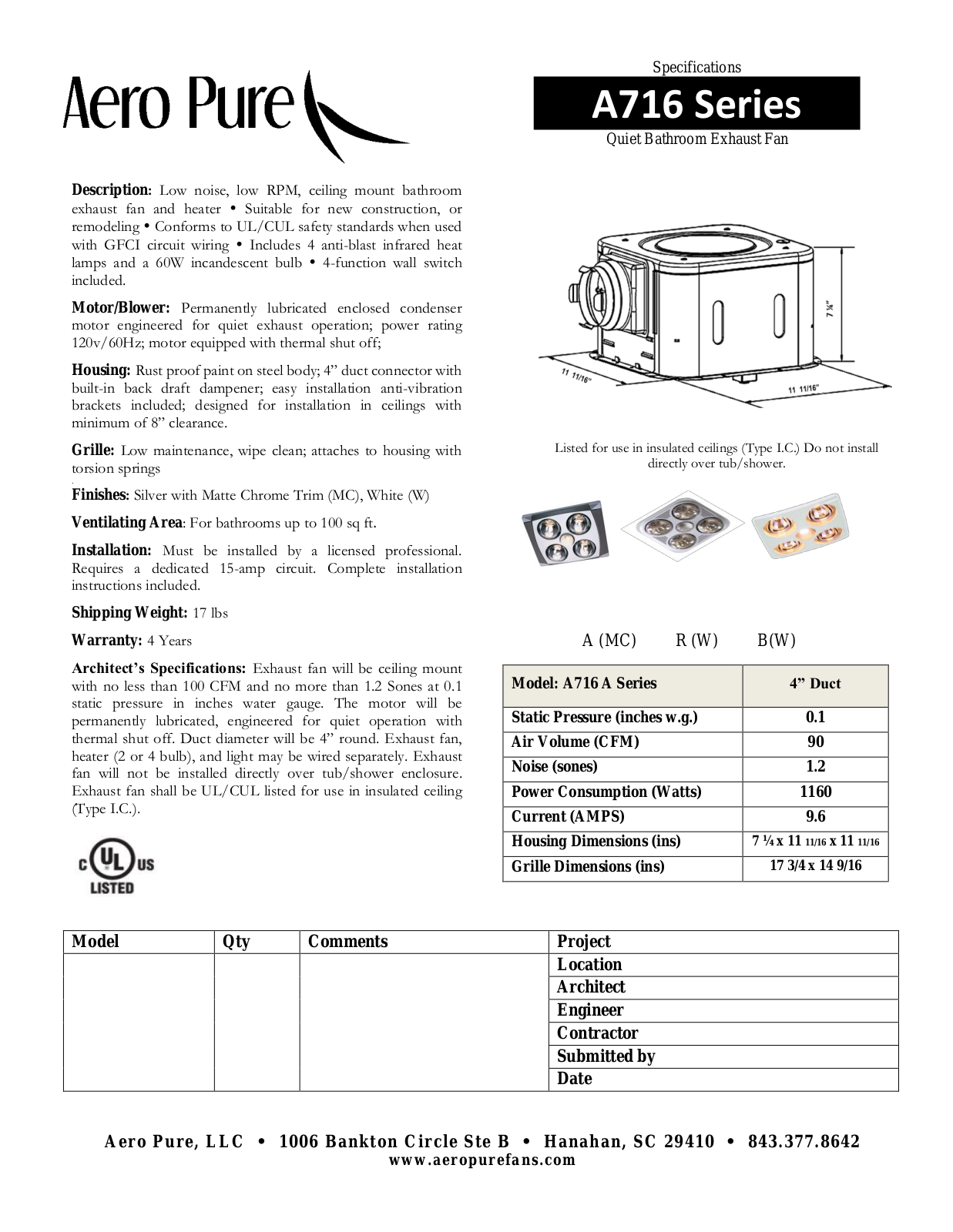 Aero Pure A716 User Manual