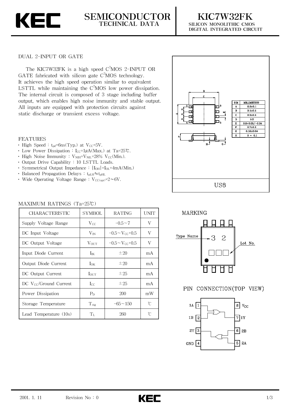 KEC KIC7W32FK Datasheet