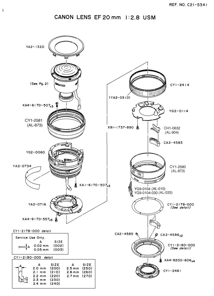 Canon EF 20 PARTS CATALOG