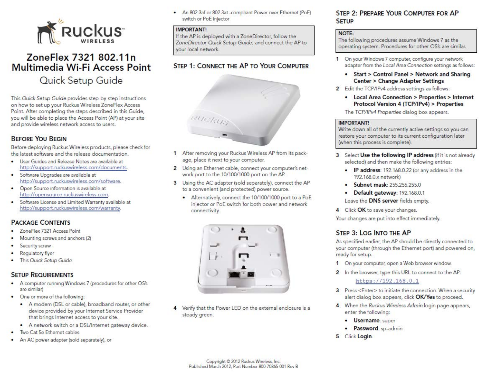 Ruckus Wireless ZF7321 User Manual