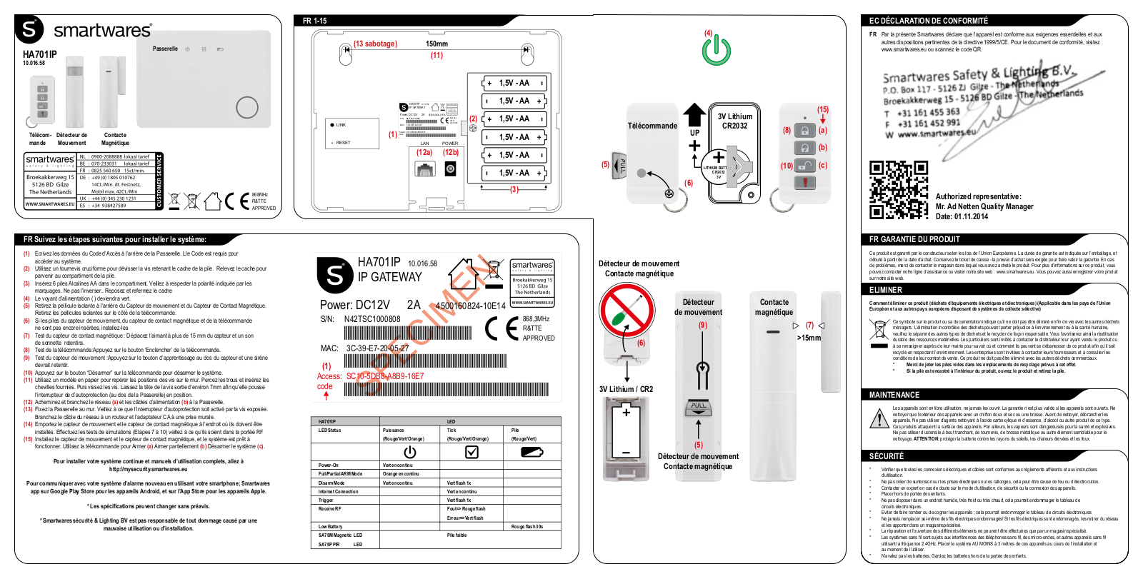 Smartwares HA701IP User Manual