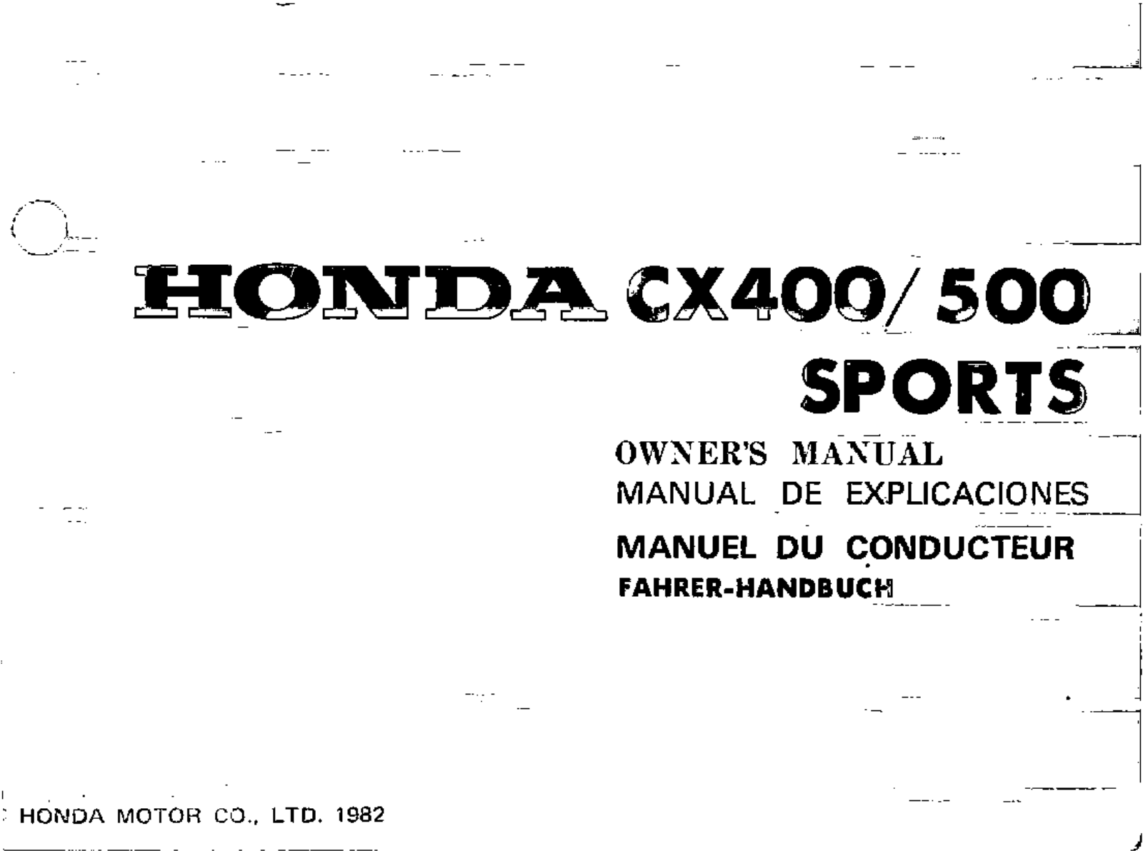 Honda CX400, CX500 1982 Owner's Manual