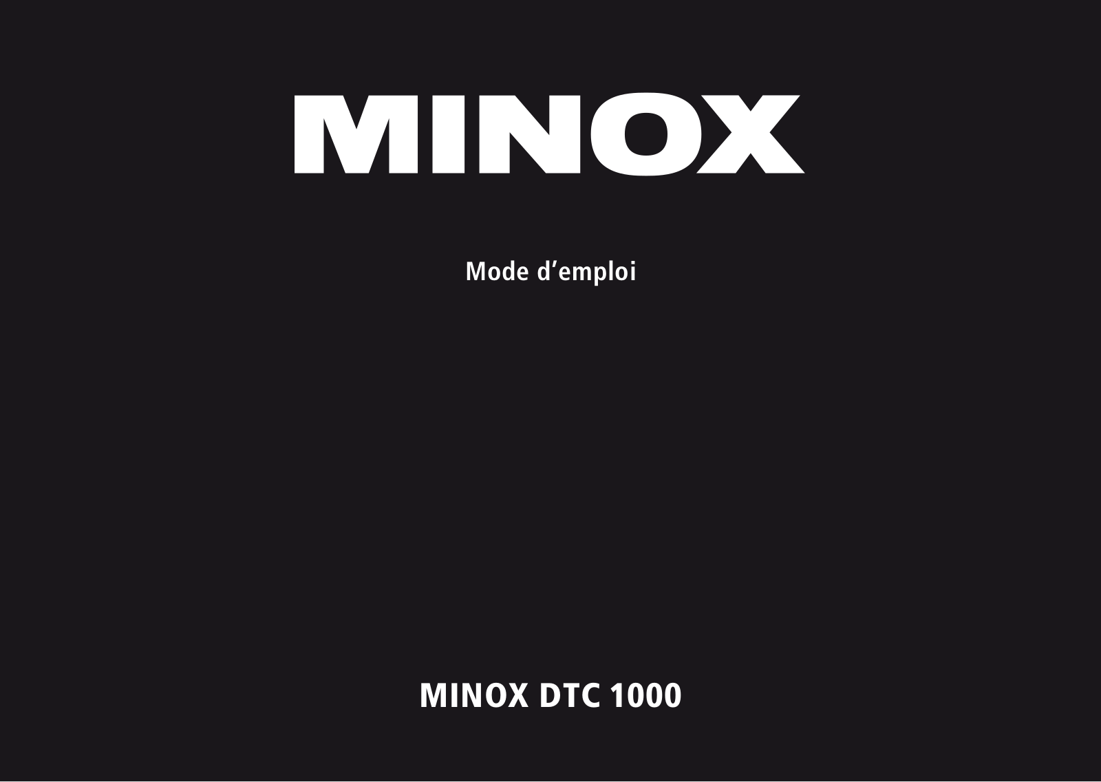 Minox DTC 1000 User guide