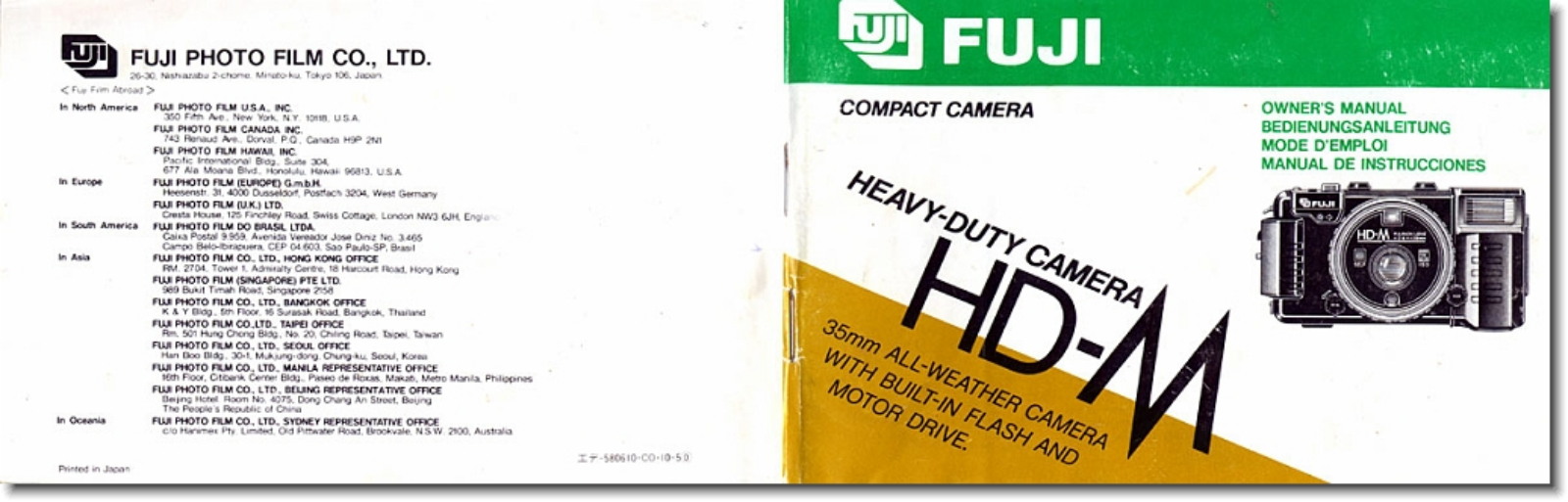 Fujica HD-M Instruction Manual