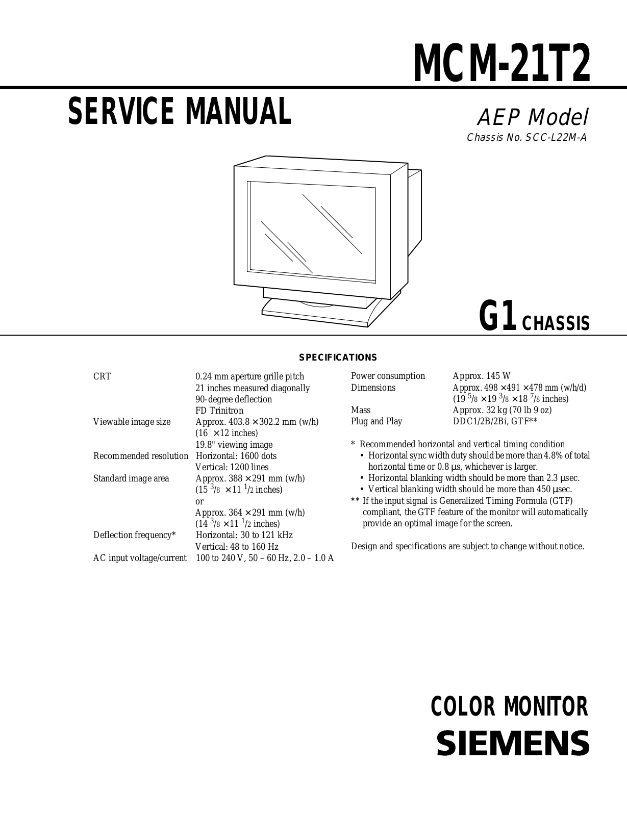 Siemens MCM-21T2 Schematic