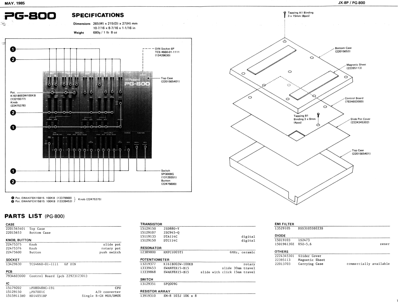 Roland Corporation JX-8P User's Manual