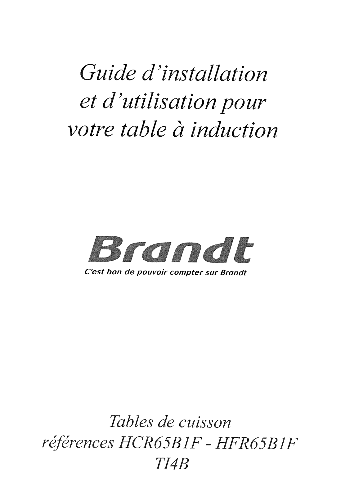 BRANDT HFR65B User Manual