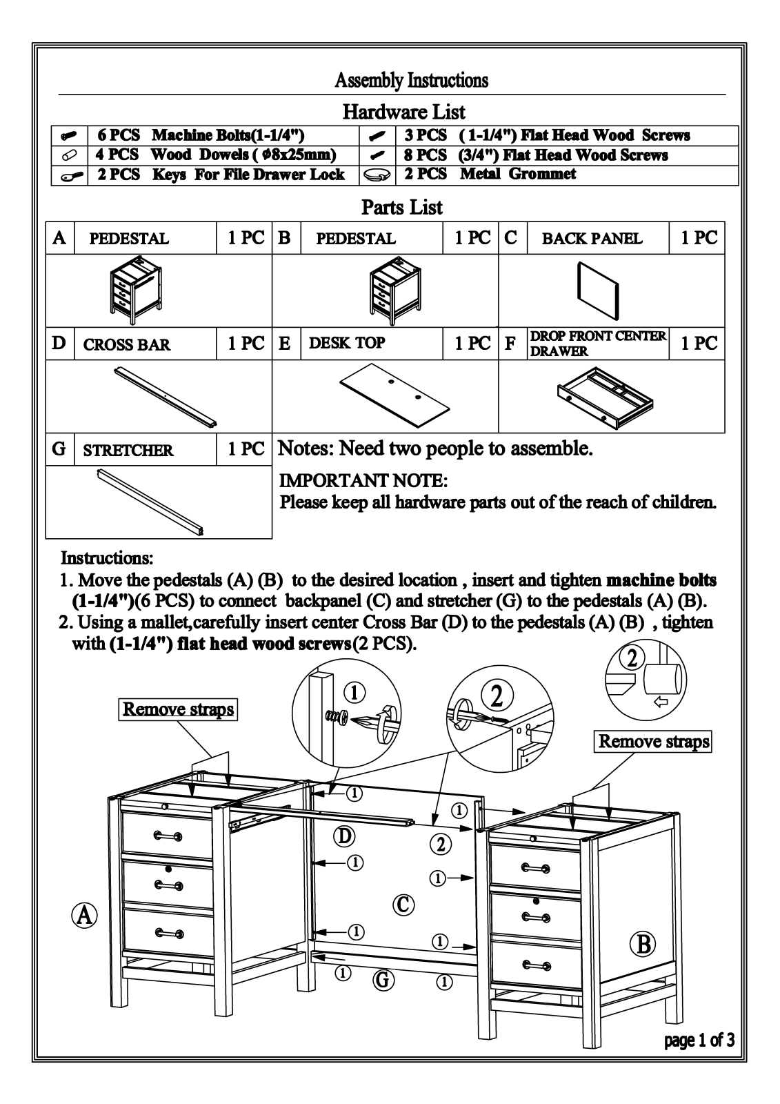 Lark Manor™ DRBC2264 Assembly Guide - ManualMachine.com