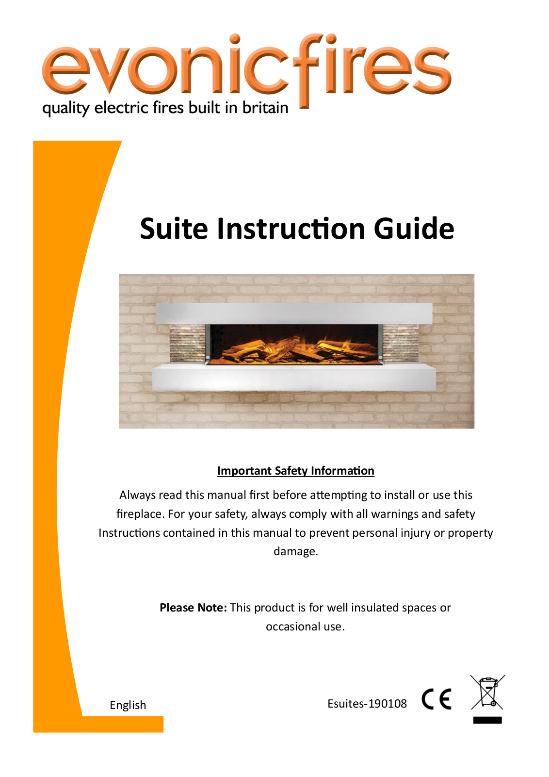 Evonicfires WESTFIELD, KIBO, BROADWAY, CASSINI, CORBIERE Instruction Manual